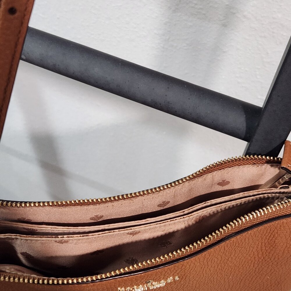 kate spade ♤ Saddle Tan Leather Crossbody Gold - Picture 9 of 16